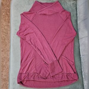 Yogalicious Crushed Berry Red Modal Mock Neck Workout Top Women's Small